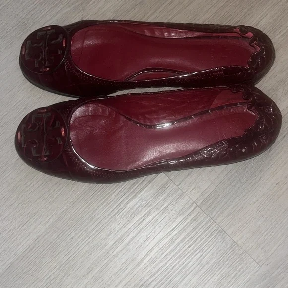 Tory Burch Burgundy Ballet Flats - Picture 7 of 15